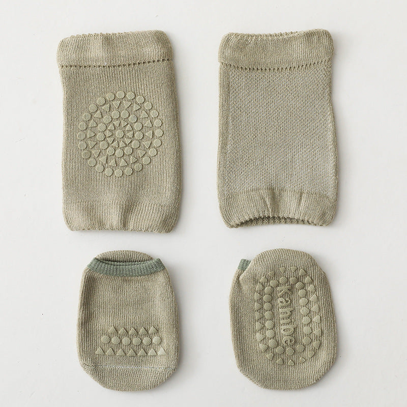 Baby Non-Slip Knee Pad Crawling Socks Set