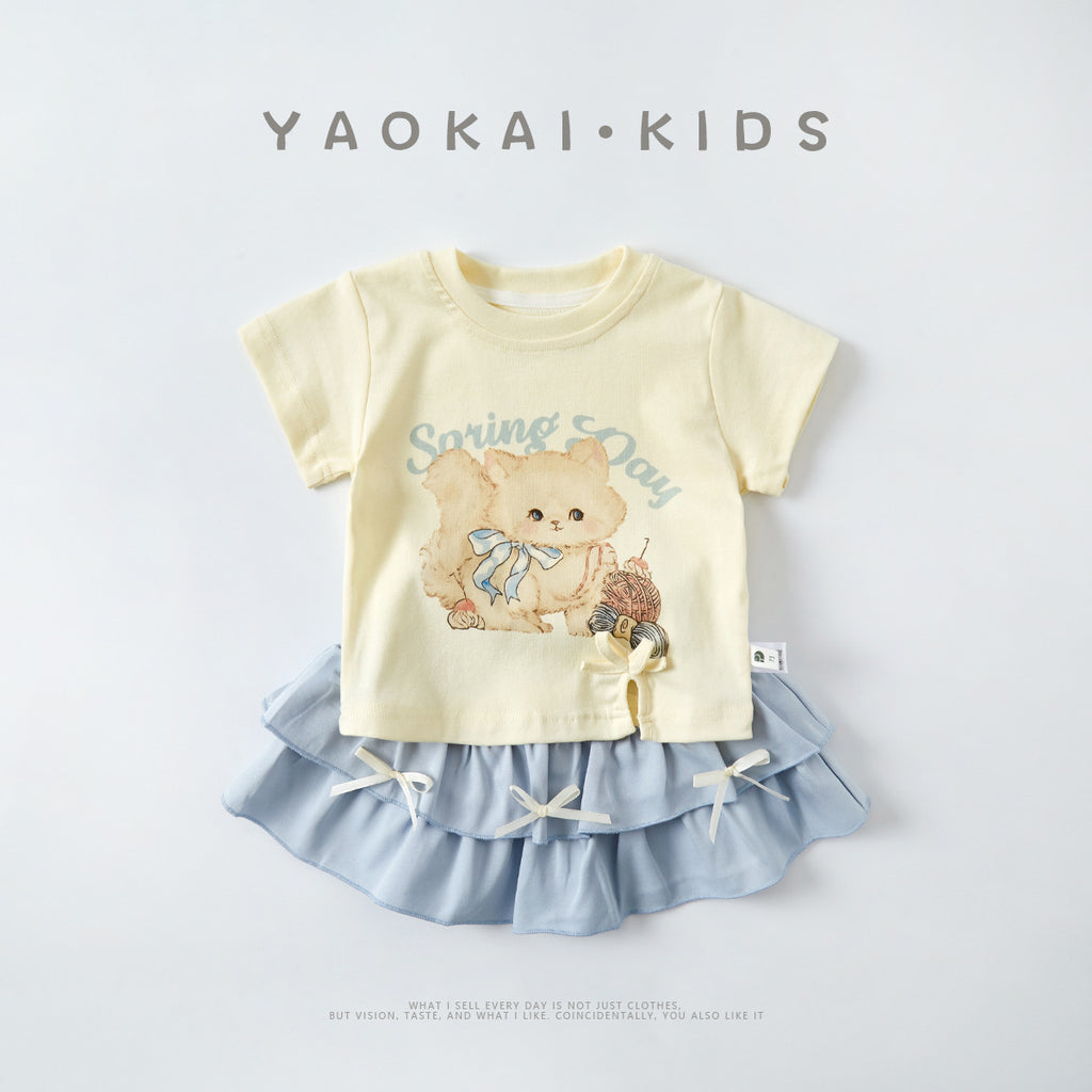 Short Sleeve Dress Set – Stylish Two-Piece Summer Outfit for Baby & Toddler Girls