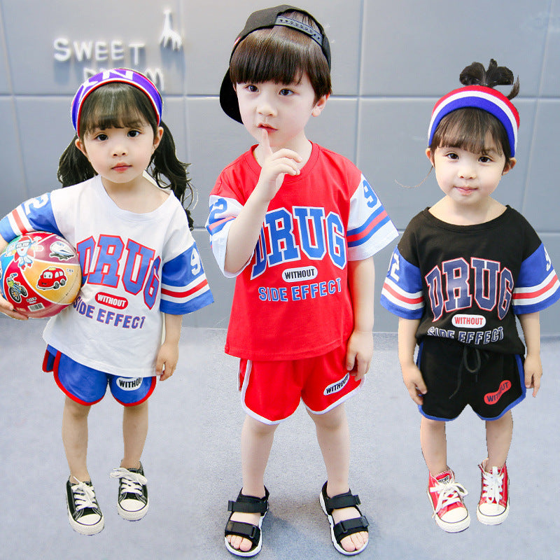 Little Hoops Kids Cotton Basketball T-Shirt & Shorts Set