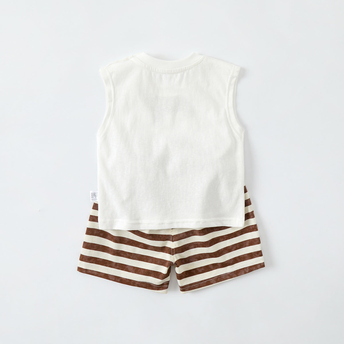 Toddler Boys Cartoon Vest & Stripe Shorts Two-Piece Summer Set