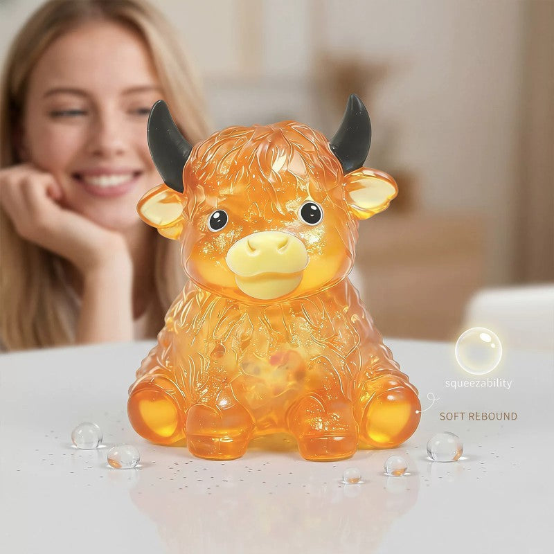 Glitter Highland Cow Sensory Squishy Toy