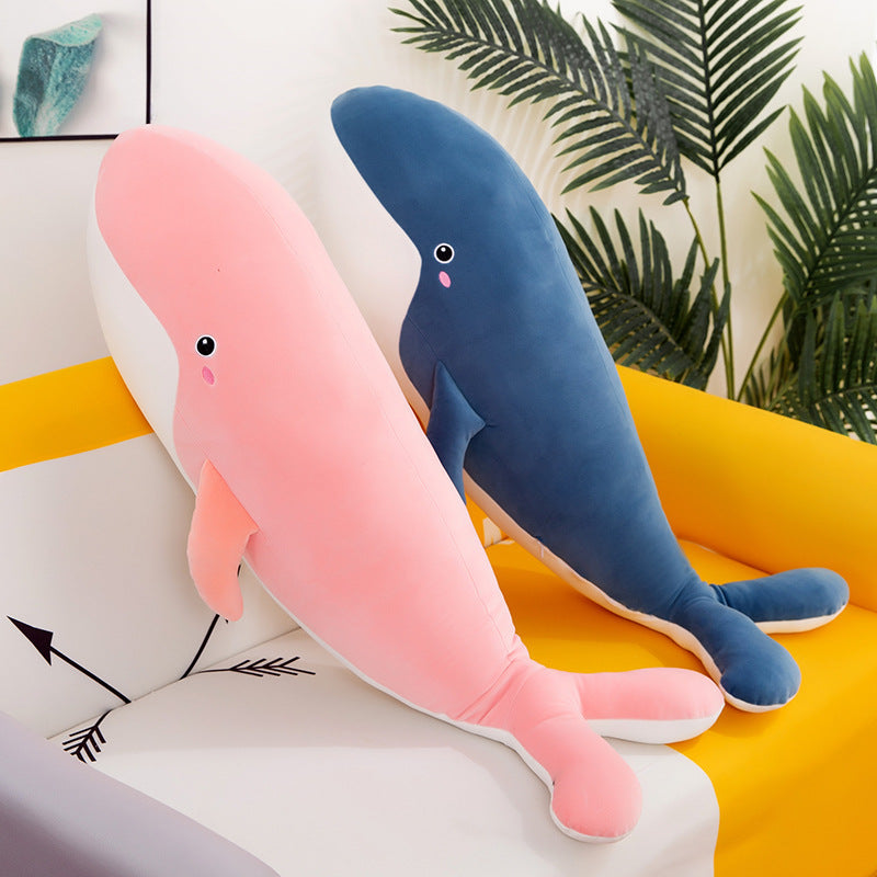Cute Whale Plush Pillow – Ocean Series Long Barrel Soft Toy