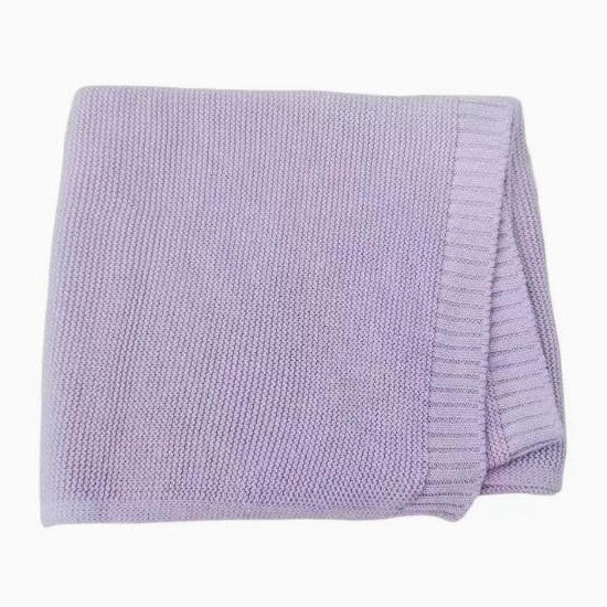 Personalized Knitted Baby Blanket with Embroidered Name & Bear