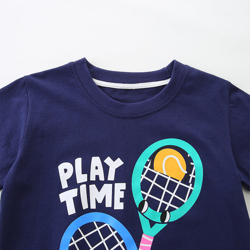 Little Explorer Boys' Cartoon Cotton Summer T-Shirt