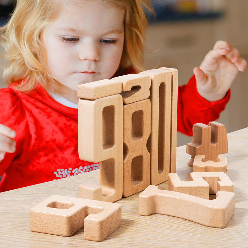 Montessori Wooden Number Building Blocks for Kids