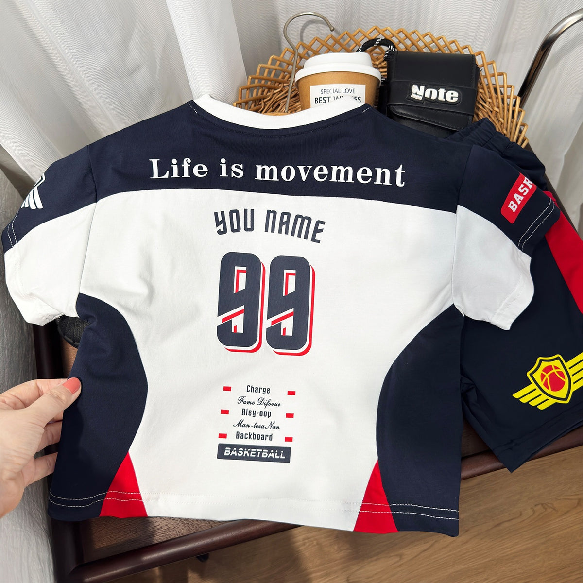 Boy's Motorcycle Style Short Sleeve Two-Piece Outfit Set