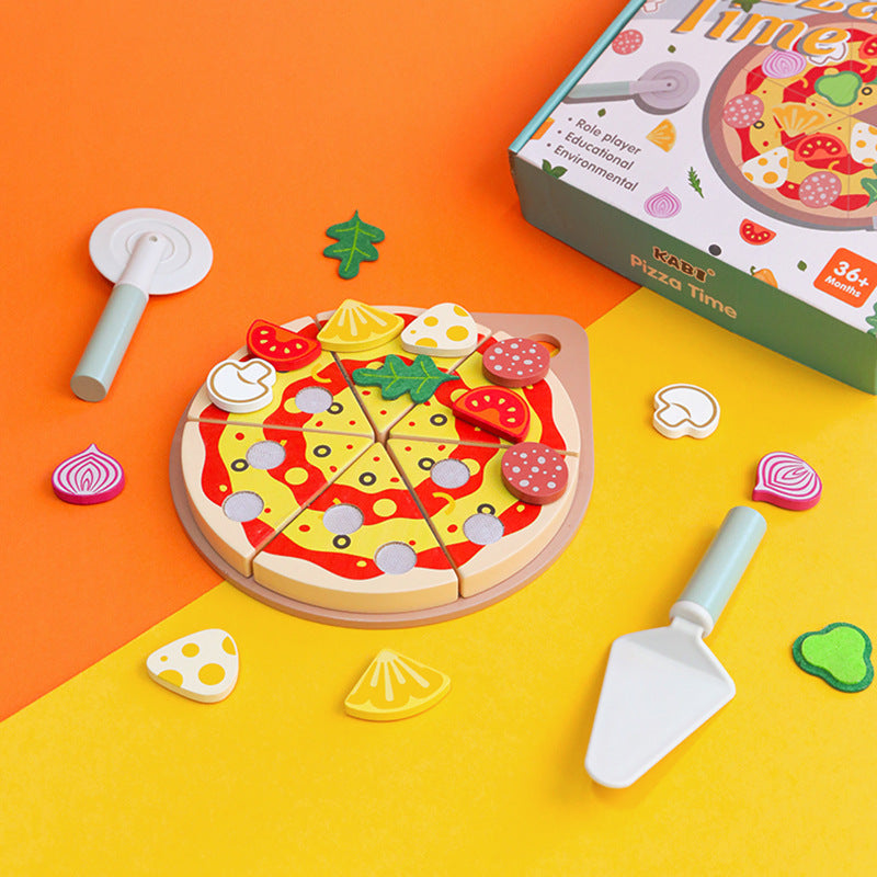 Wooden Pretend Play Pizza & Kitchen Set for Kids