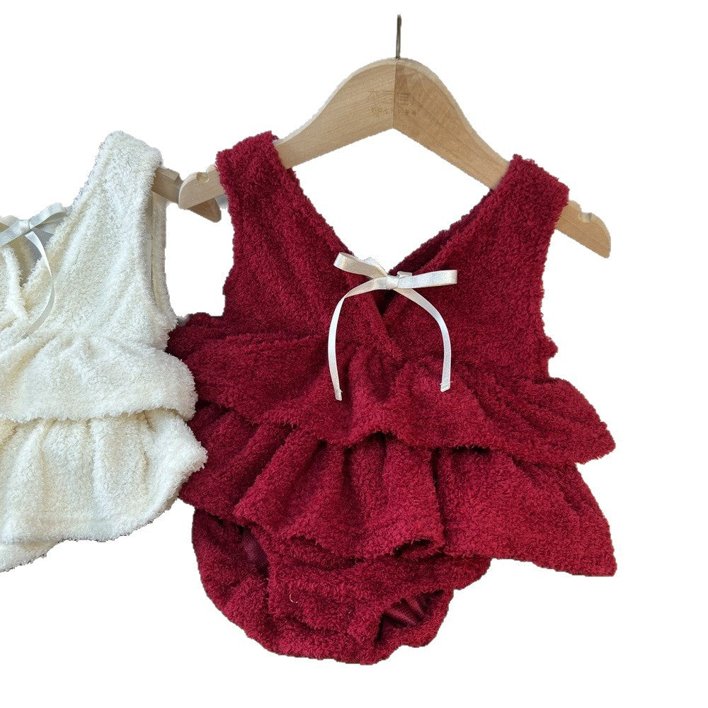 Sweet Bow Strap Girls Dress