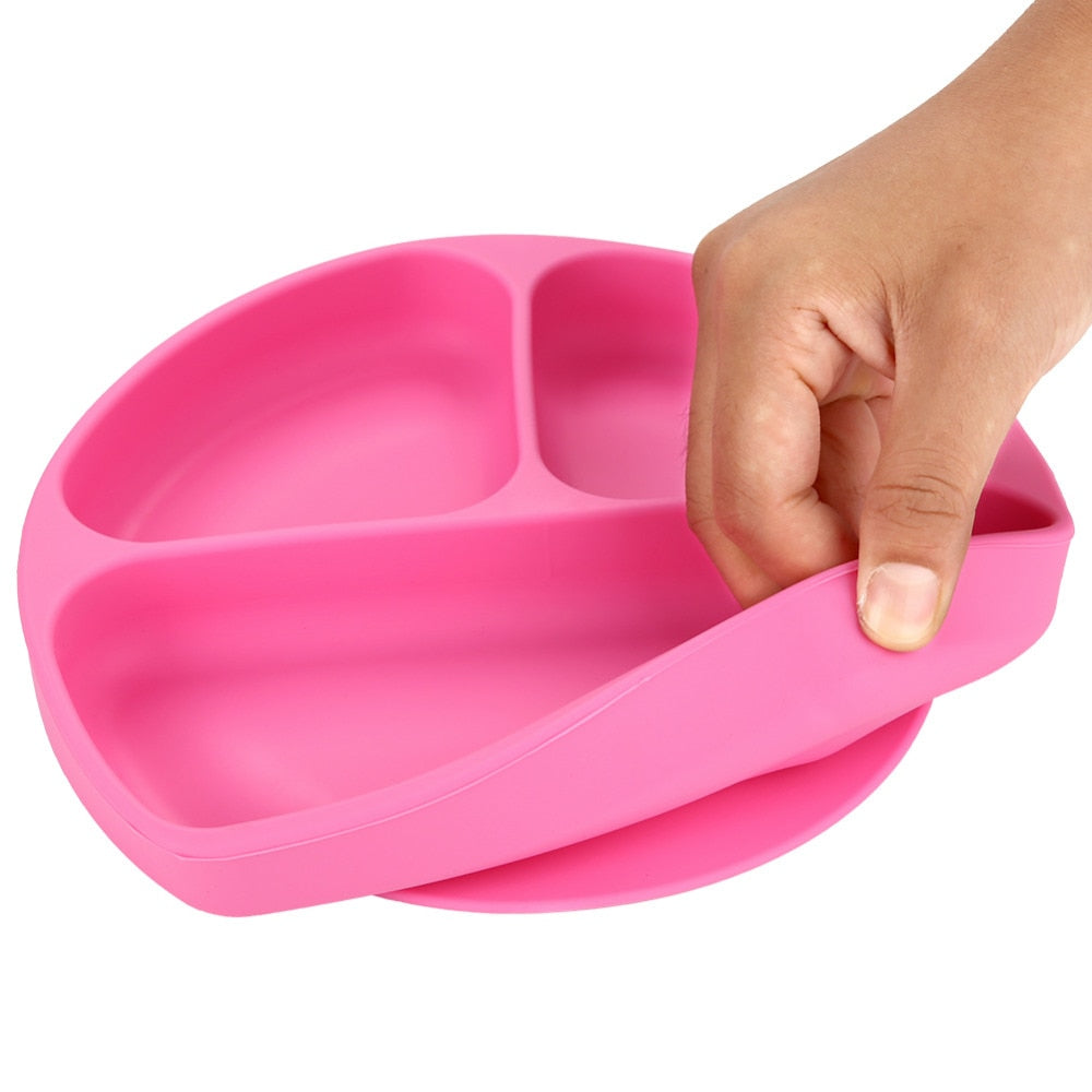 Silicone Suction Divided Baby Plate – Smile Face Toddler Feeding Plate