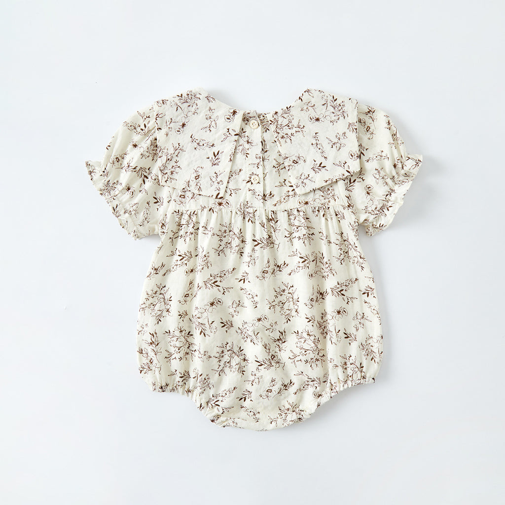 Infant Floral Romper Baby Girl Lightweight Cotton Summer Onesie