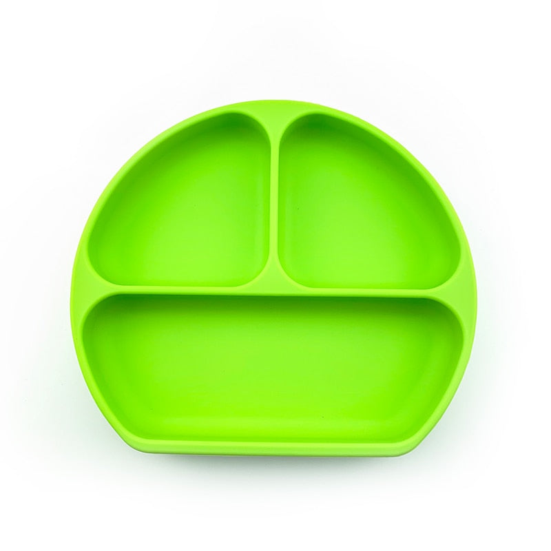 Silicone Suction Divided Baby Plate – Smile Face Toddler Feeding Plate