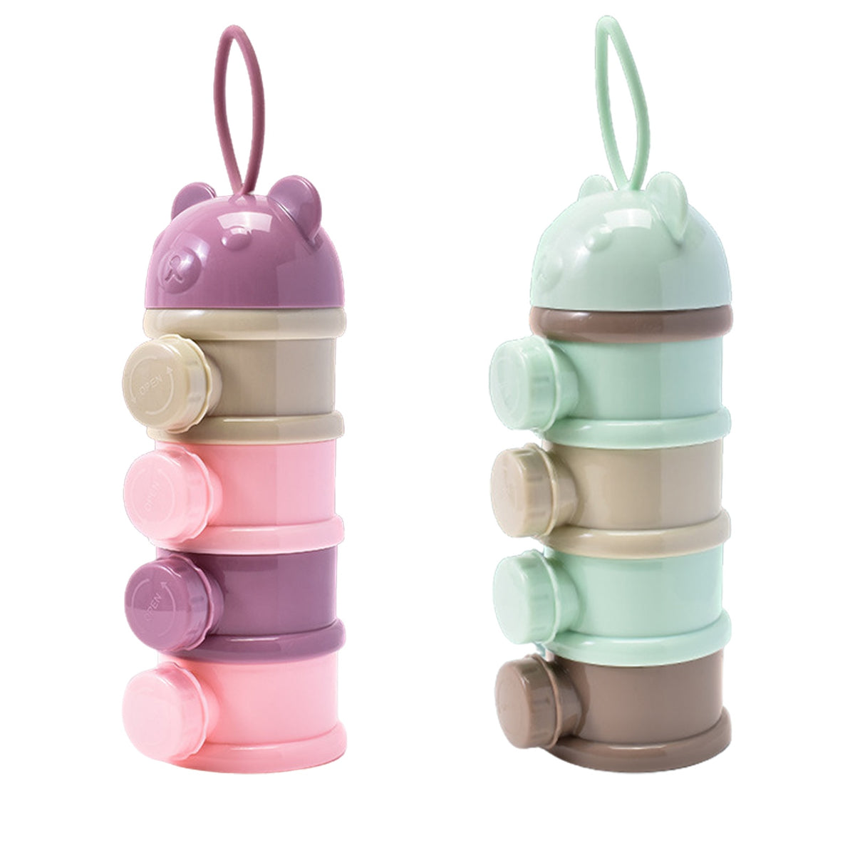 4-Layer Portable Baby Formula Dispenser and Snack Container