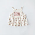 Girls' Printed Sleeveless Two-Piece Summer Set with Lightweight Cropped Pants