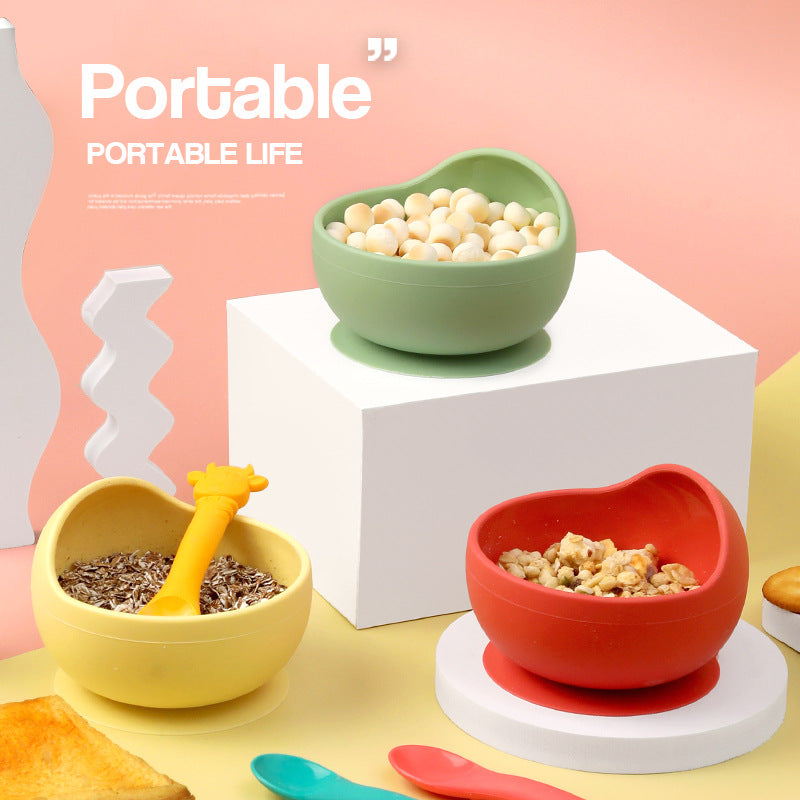 Silicone Suction Baby Feeding Bowl & Utensil Set