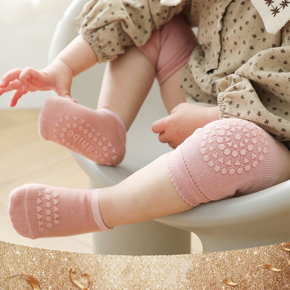 Baby Non-Slip Knee Pad Crawling Socks Set