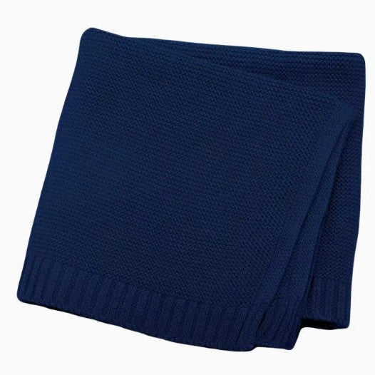 Personalized Knitted Baby Blanket with Embroidered Name & Bear