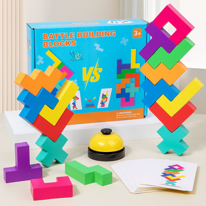Wooden Russian Building Blocks Puzzle Game for Kids