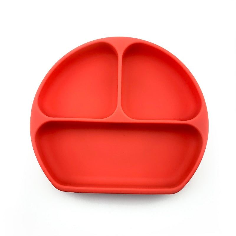 Silicone Suction Divided Baby Plate – Smile Face Toddler Feeding Plate