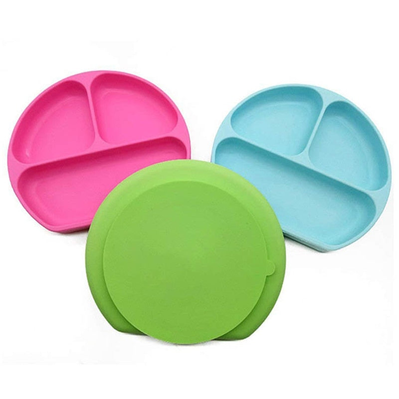 Silicone Suction Divided Baby Plate – Smile Face Toddler Feeding Plate