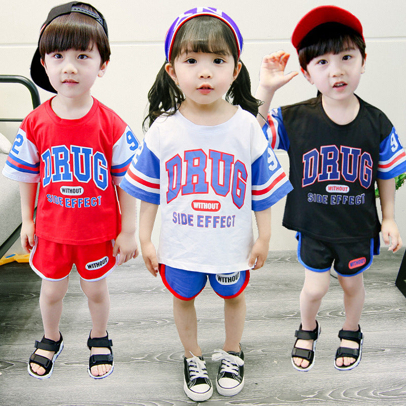 Little Hoops Kids Cotton Basketball T-Shirt & Shorts Set