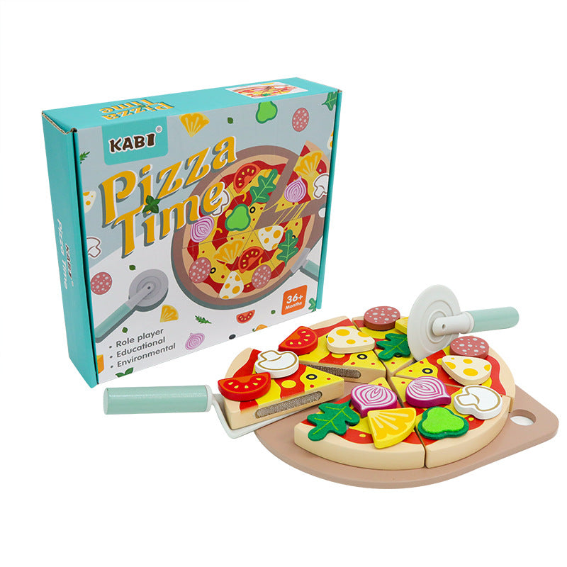 Wooden Pretend Play Pizza & Kitchen Set for Kids