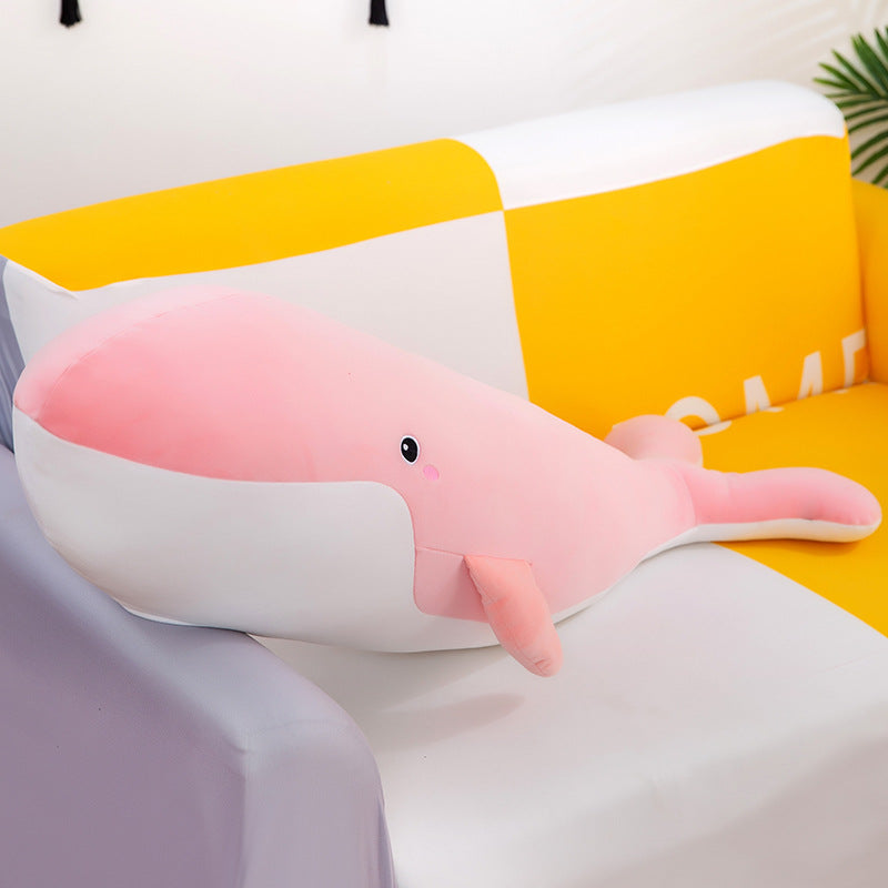 Cute Whale Plush Pillow – Ocean Series Long Barrel Soft Toy