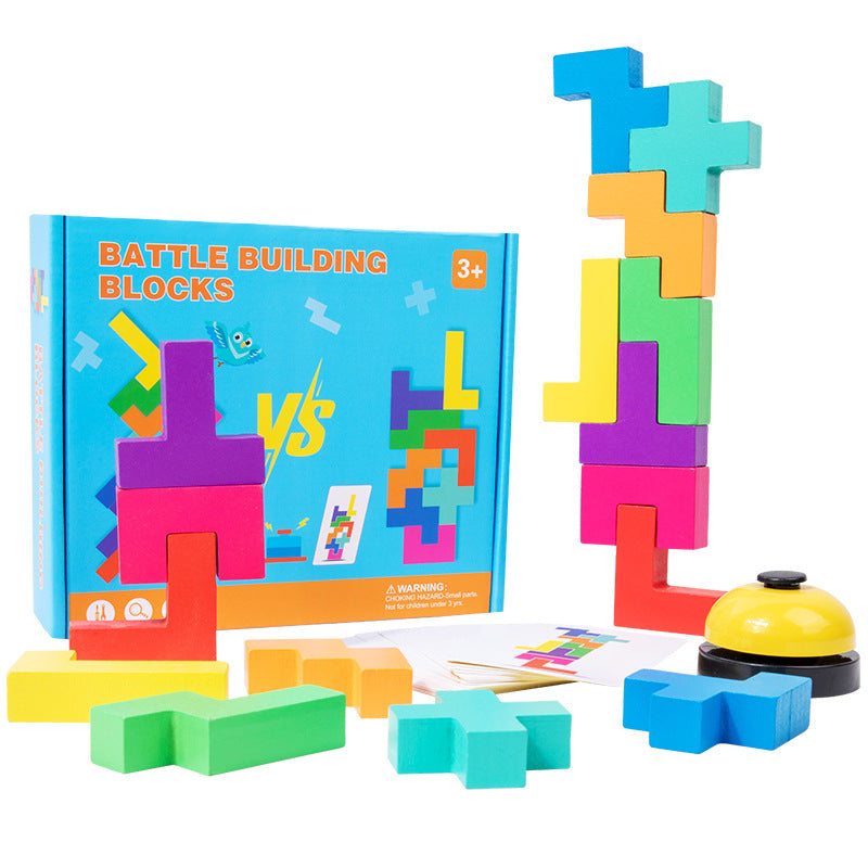 Wooden Russian Building Blocks Puzzle Game for Kids