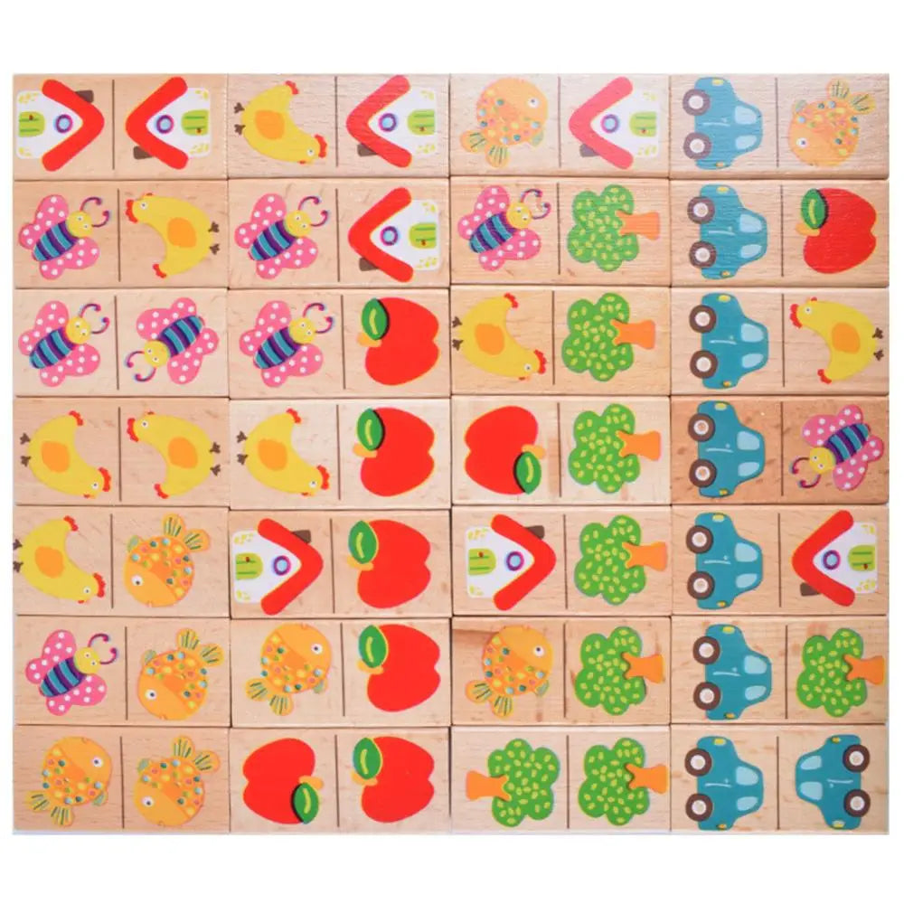 Wooden Dragon Domino Puzzle Building Blocks