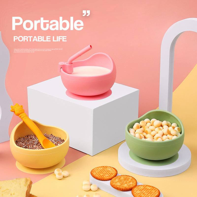 Silicone Suction Baby Feeding Bowl & Utensil Set