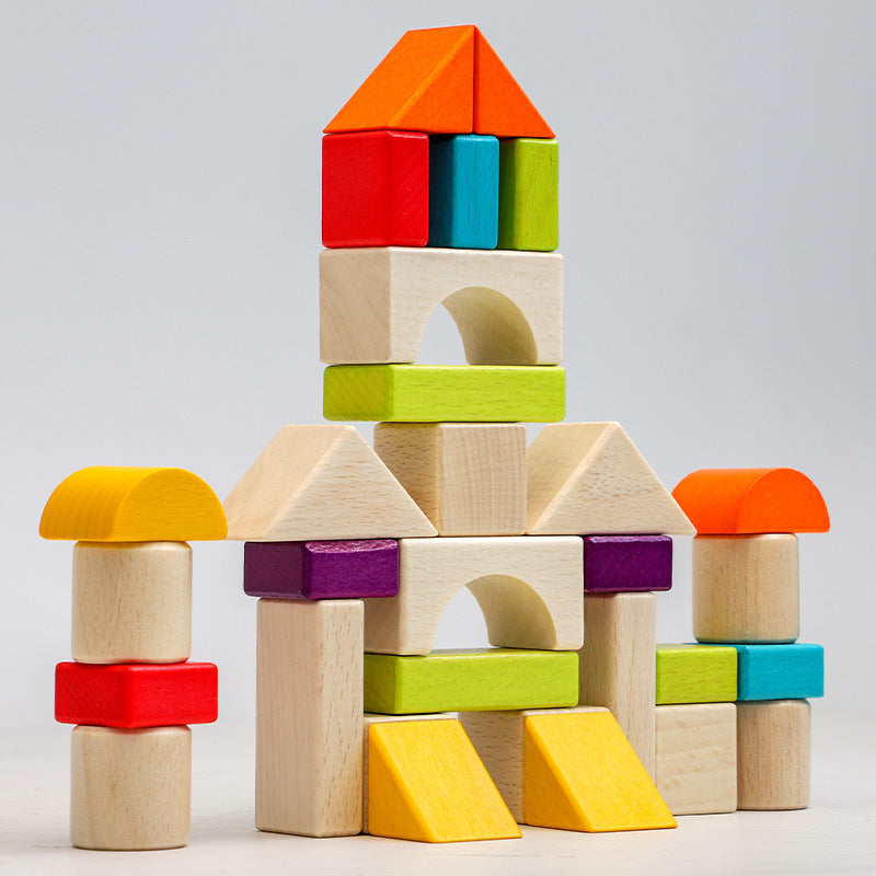 Wooden Box Set Building Blocks