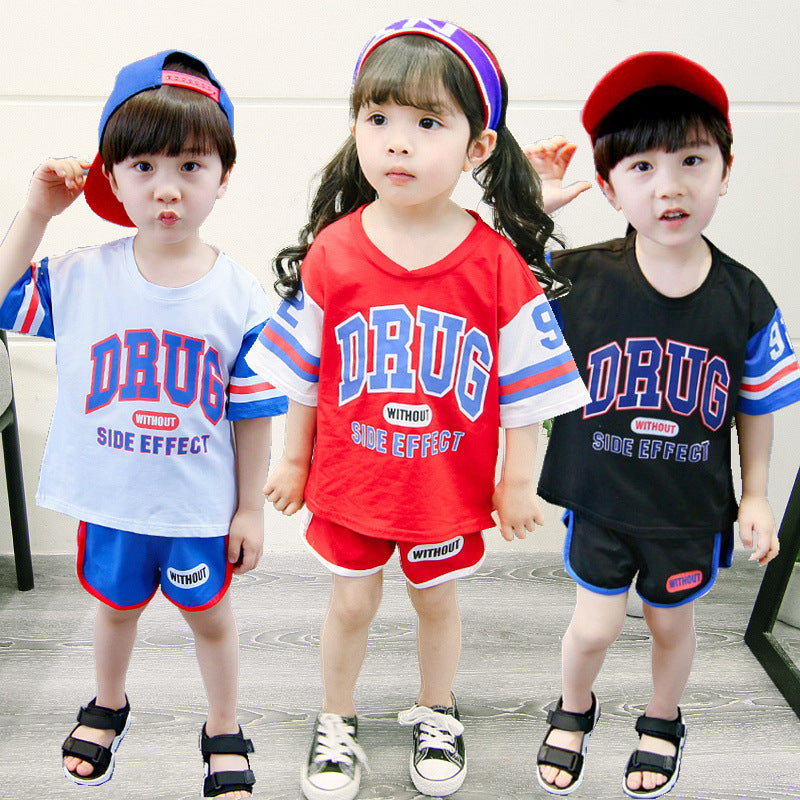 Little Hoops Kids Cotton Basketball T-Shirt & Shorts Set