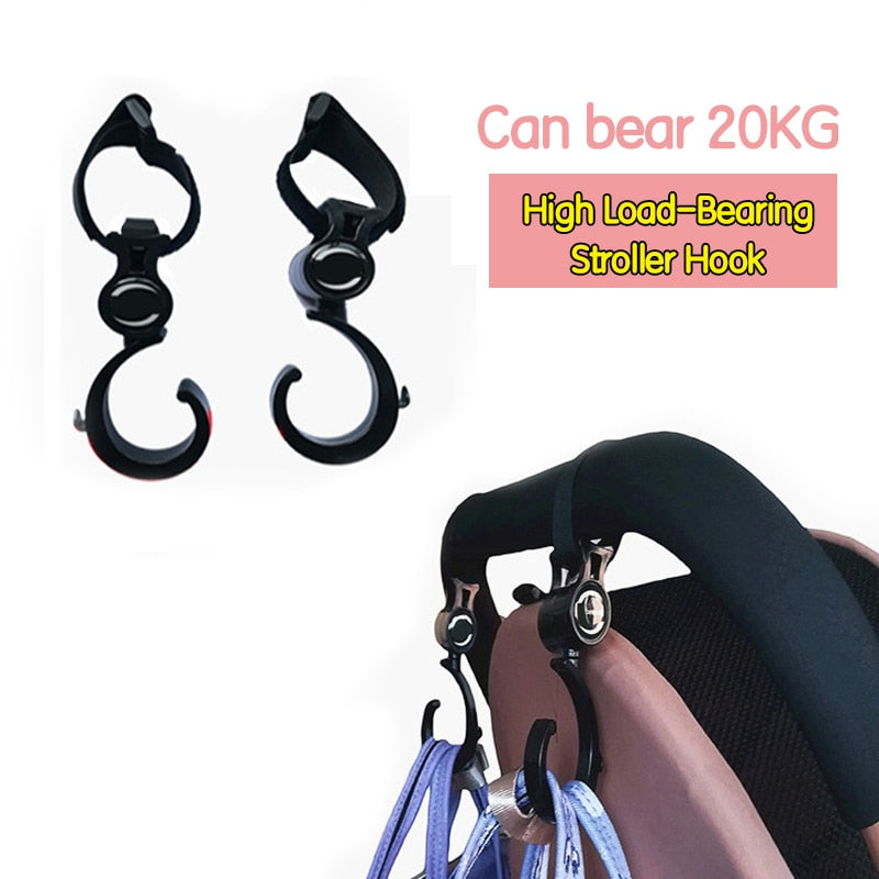 2-Piece 360° Rotating Baby Stroller Hooks