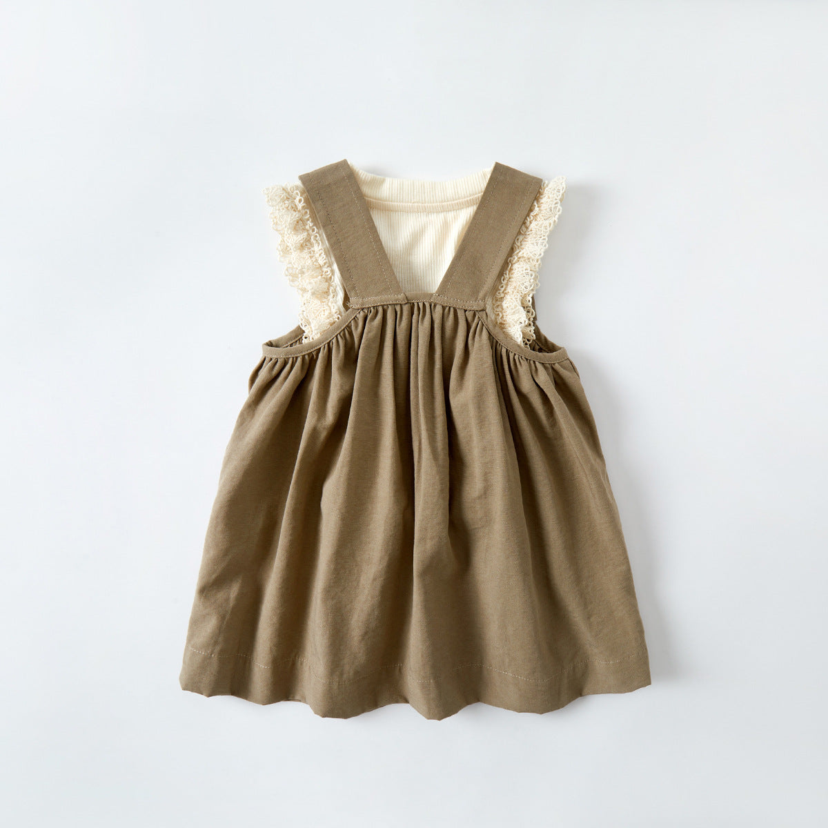 Cute Girls' Lace Bodysuit & Dress Two-Piece Summer Set
