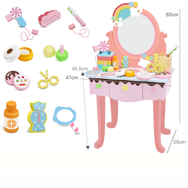 Children’s Wooden Princess Dressing Table & Jewelry Box Toy