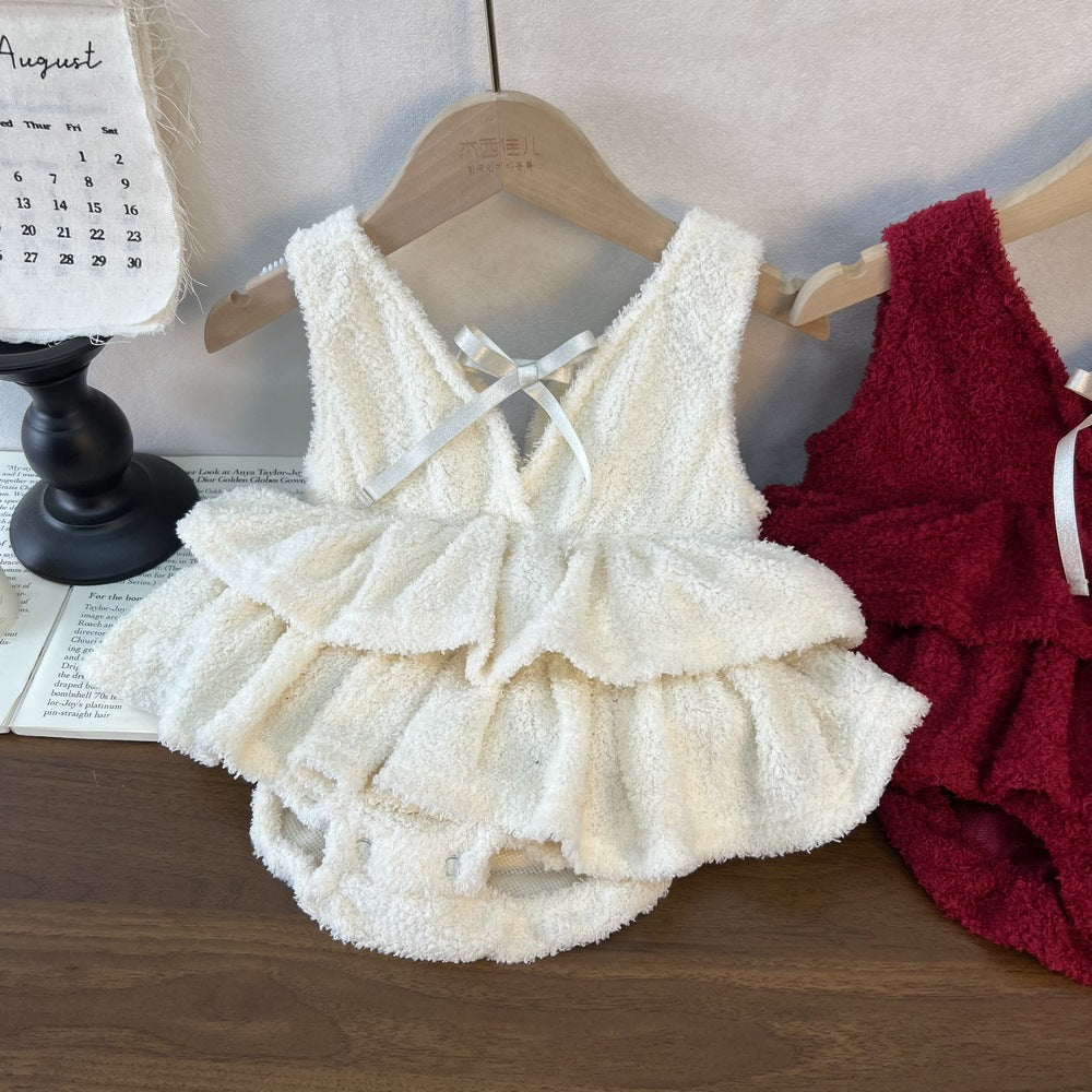 Sweet Bow Strap Girls Dress