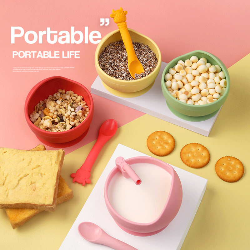 Silicone Suction Baby Feeding Bowl & Utensil Set