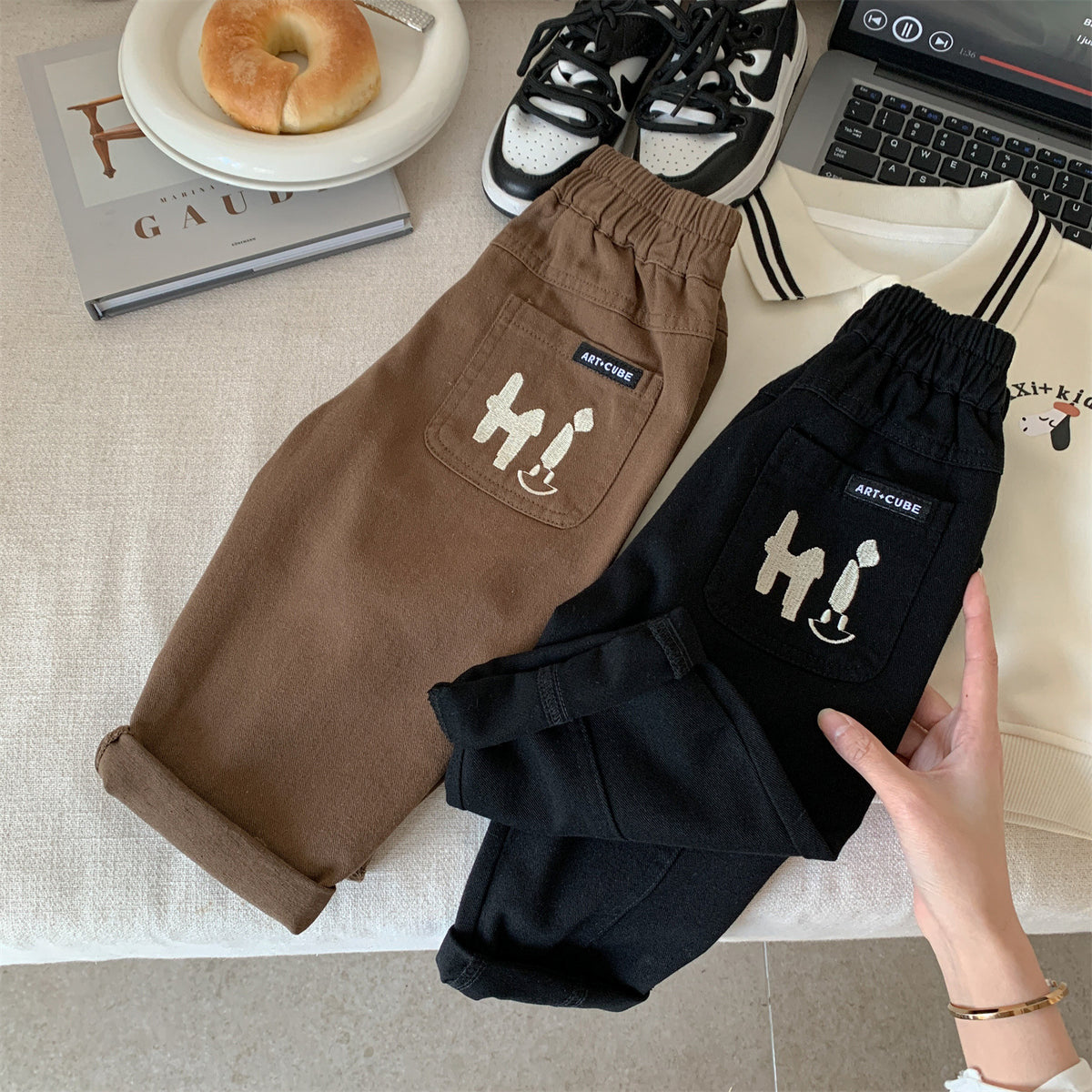 Casual Cotton Baby Loose Wide Leg Pants