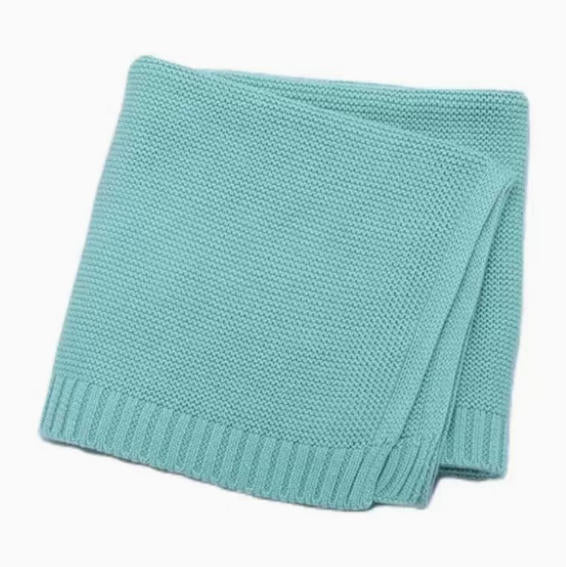 Personalized Knitted Baby Blanket with Embroidered Name & Bear