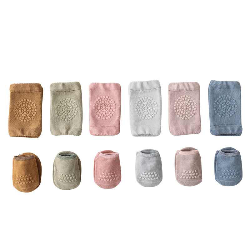 Baby Non-Slip Knee Pad Crawling Socks Set