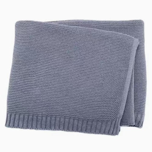 Personalized Knitted Baby Blanket with Embroidered Name & Bear