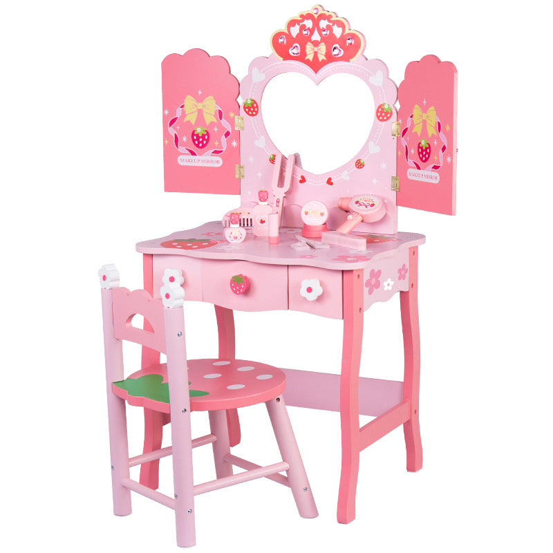 Children’s Wooden Princess Dressing Table & Jewelry Box Toy