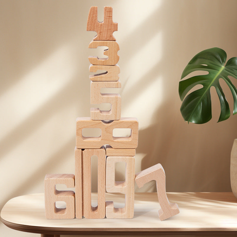 Montessori Wooden Number Building Blocks for Kids