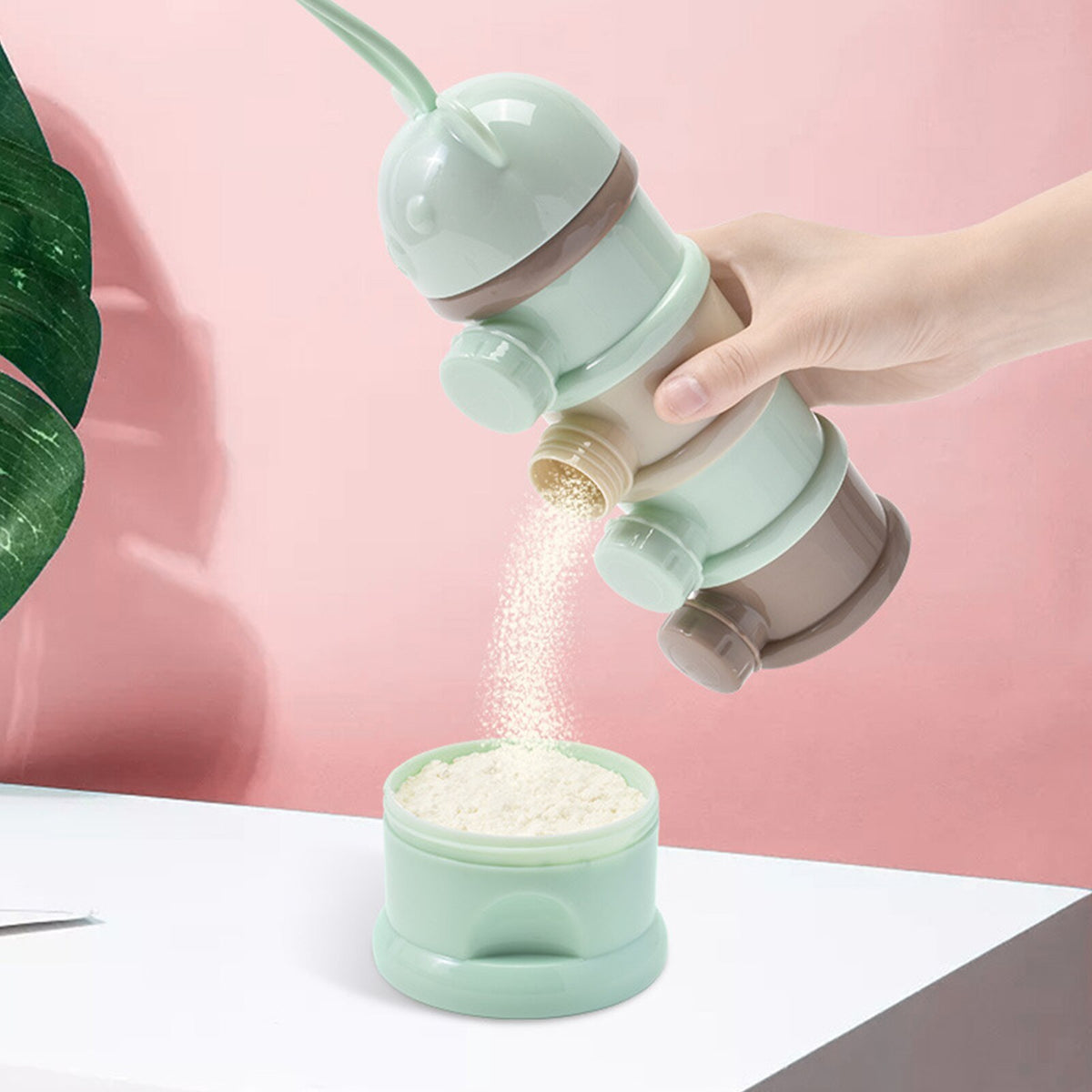 4-Layer Portable Baby Formula Dispenser and Snack Container