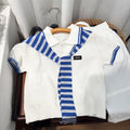 Boys’ Casual Two-Piece Lightweight Cotton Set with Shawl Collar
