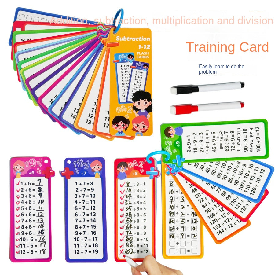 Kids Arithmetic Learning Flash Cards for Addition, Subtraction, Multiplication & Division