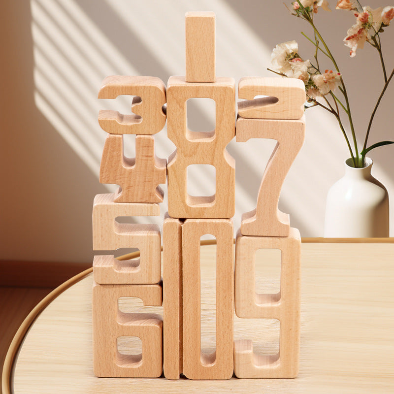 Montessori Wooden Number Building Blocks for Kids