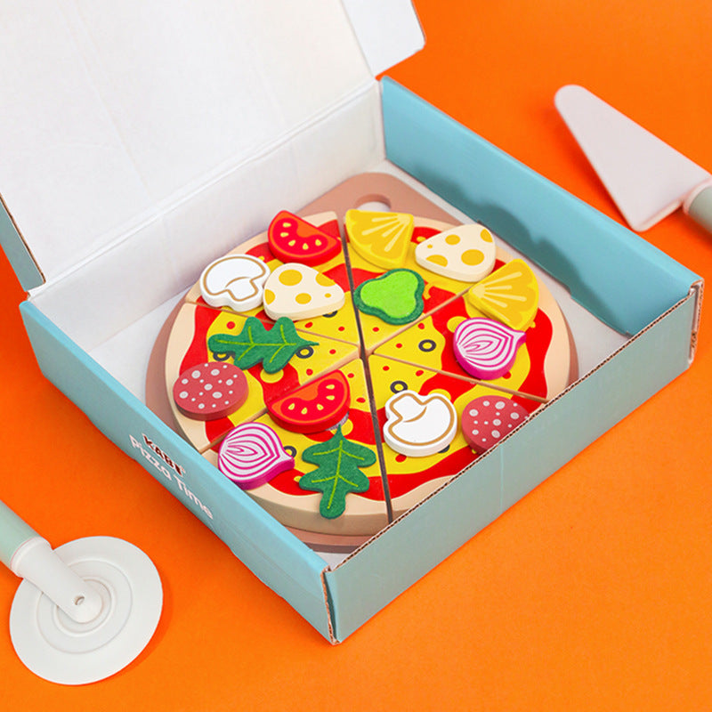 Wooden Pretend Play Pizza & Kitchen Set for Kids