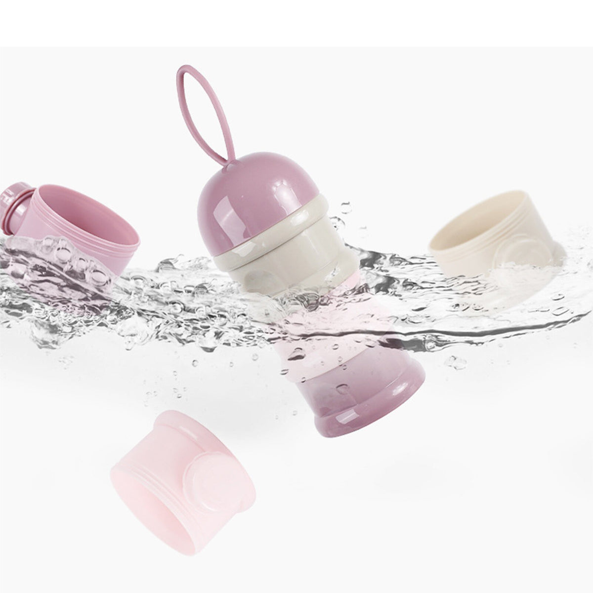 4-Layer Portable Baby Formula Dispenser and Snack Container