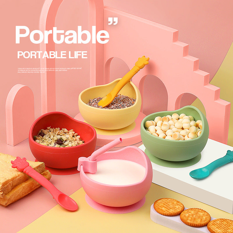 Silicone Suction Baby Feeding Bowl & Utensil Set