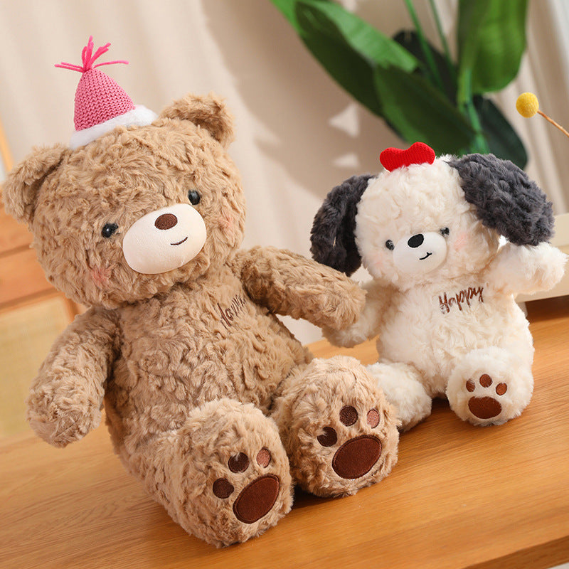 CozyCritter™ Soft Plush Animal Pillow - Brown Bear, Rabbit & Dog Plush Toy